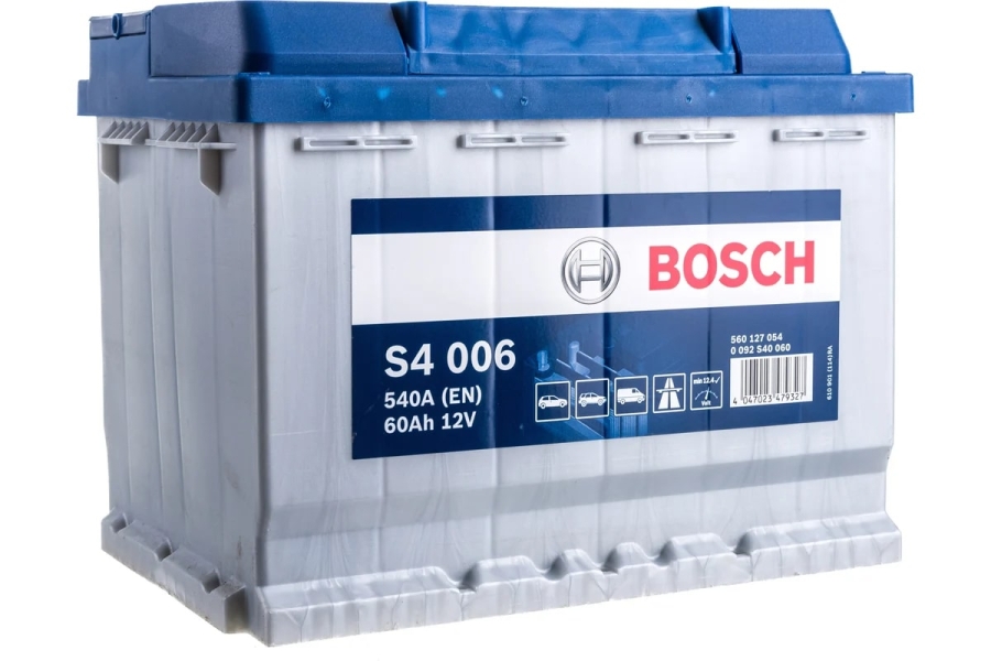 Батарея аккумуляторная Bosch 0092S40060 60А/ч 540А прямая полярн. стандартные (Европа) клеммы
