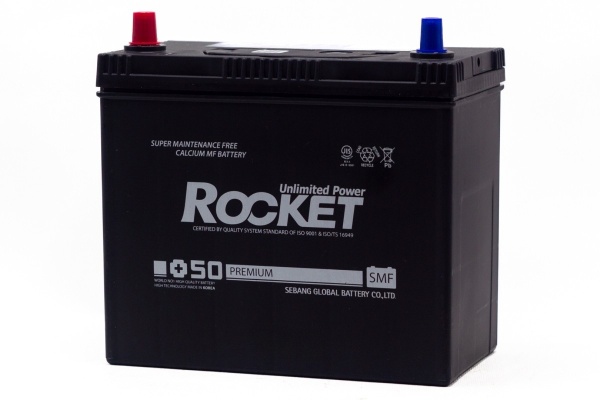 Батарея аккумуляторная ROCKET SMF75B24R 55А/ч 520А прямая полярн. тонкие вынос. (Азия) клеммы