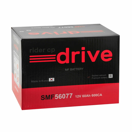 Аккумулятор RIDER, 60 Ah, 600 А, низкий корпус, обратная полярность