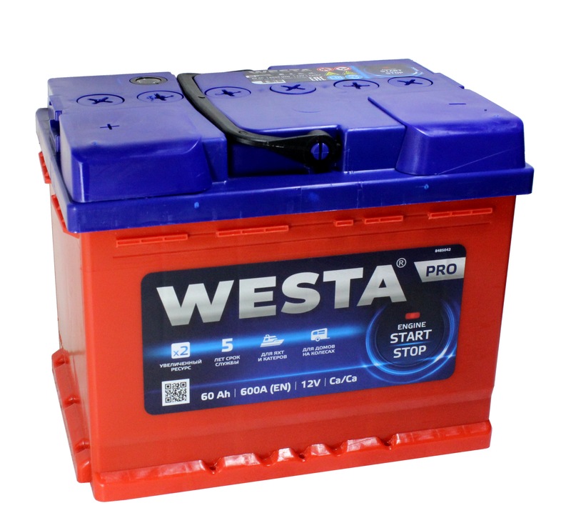 АКБ WESTA 60 Ач 600 А прямая клемма