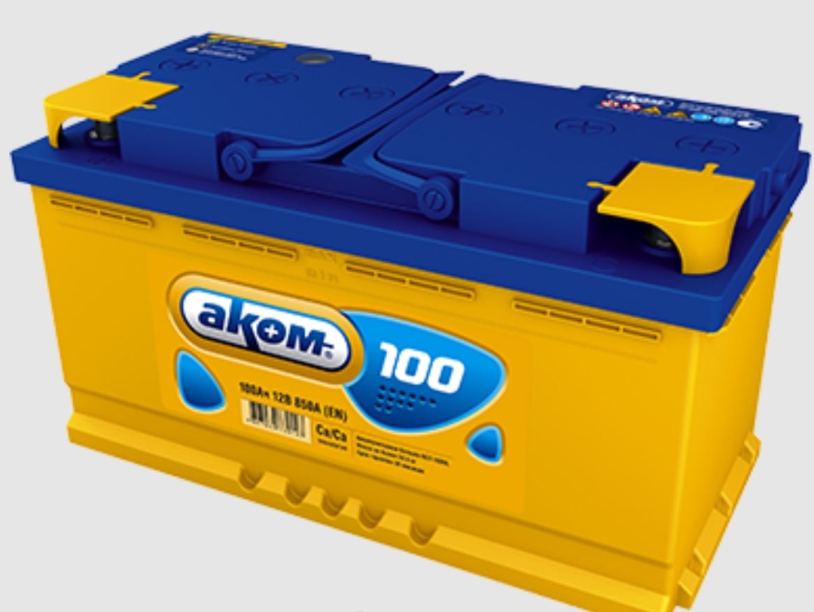 Аккумуляторная батарея АКОМ 100 А/ч обратная R+ 353x175x190 EN920А