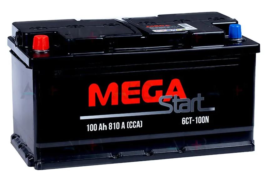 Автомобильный аккумулятор MEGA START 100 Ач 810A п.п. (353х175х190) 6СТ-100 N