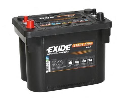 Батарея аккумуляторная EXIDE EM900 42А/ч 700А прямая полярн. выносные (Азия) клеммы