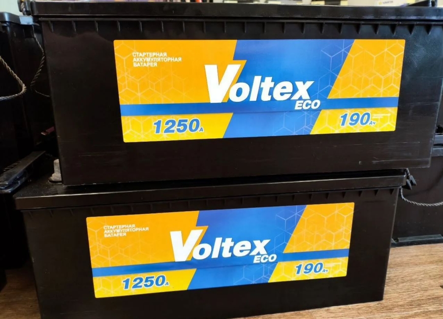 Аккумулятор, Voltex, 190 Ah, 1250 А, болт, прямая полярность