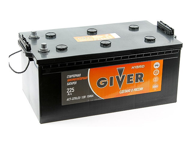 Аккумулятор GIVER HYBRID 6СТ-225 оп 225 Ач 1500 А 518х273х240 конус [D6(Тип C)] Аккумулятор автомобильный GIVER HYBRID - (Truck), 6СТ