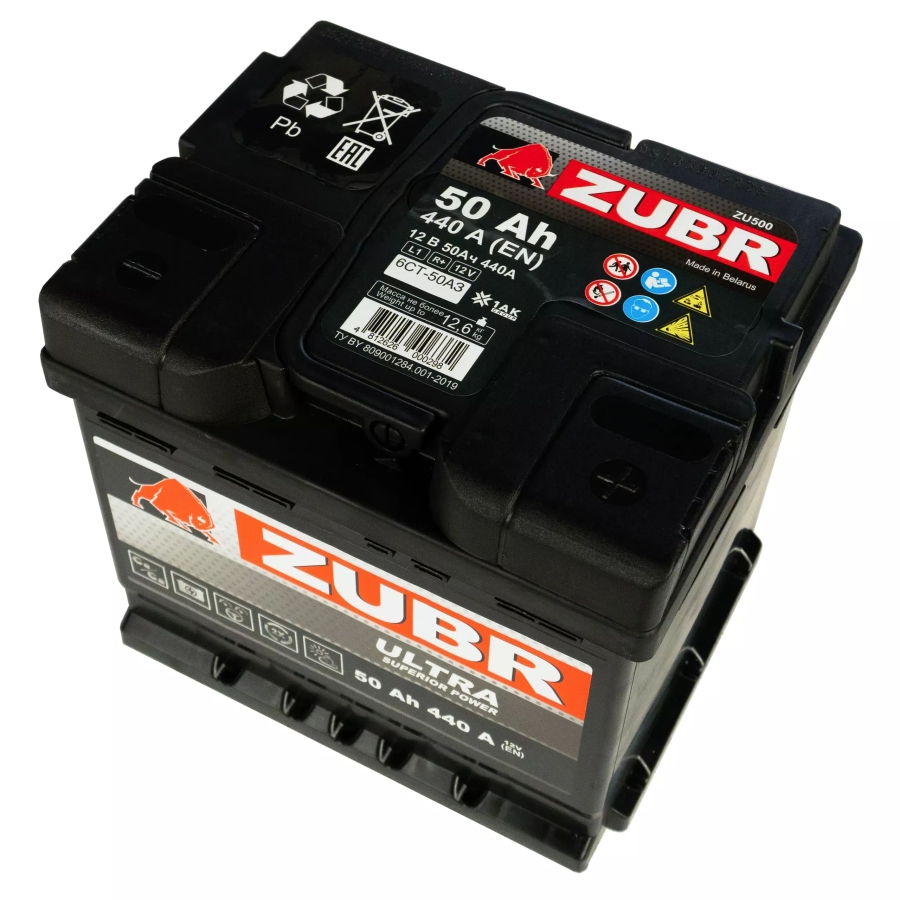 Аккумулятор ZUBR Ultra (50 Ач, 12 V) Обратная, R+ L1 арт.ZU500