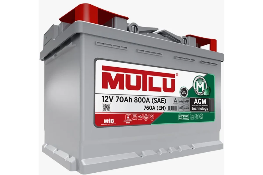 АВТОМОБИЛЬНЫЙ АККУМУЛЯТОР MUTLU AGM 70 АЧ 760A ОБР. ПОЛ. (278X175X190) AGM.L3.70.076.A