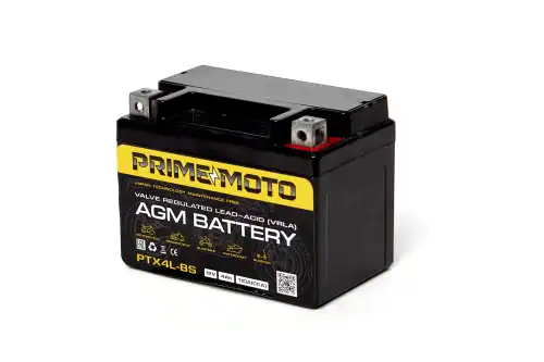 Аккумулятор PRIME MOTO PTX4L-BS 4 Ач 50 А 113x70x89 мм